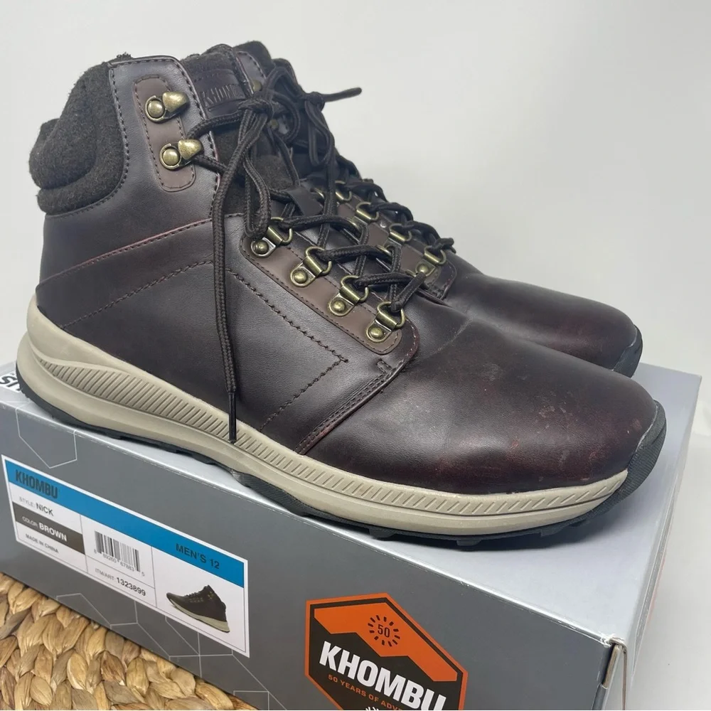 KHOMBU Men's Nick Boots Brown with Box size 12